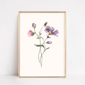 SET OF 6 watercolor botanical prints. wildflower wall art. wildflower art prints. floral printable wall art. watercolor flower art. gallery wall set. boho botanical decor. digital download art .