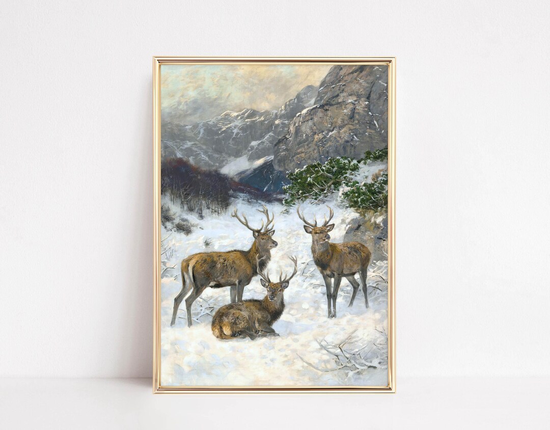 Vintage Winter Printable Wall Art | Christmas Wall Decor | Snowy Wall ...