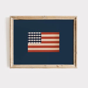 Bandiera americana da parete / Decorazioni per il 4 luglio / Decorazioni patriottiche da parete / Stampabile per il giorno dell&#39;indipendenza / Download digitale di rosso, bianco e blu