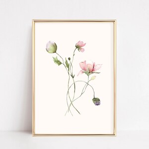 SET OF 6 watercolor botanical prints. wildflower wall art. wildflower art prints. floral printable wall art. watercolor flower art. gallery wall set. boho botanical decor. digital download art .
