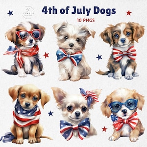 4 de julio PNG, Imágenes Prediseñadas del 4 de julio, Imágenes Prediseñadas del Día de la Independencia, Imágenes Prediseñadas Patrióticas, Perro PNG, Cachorro png, Rojo Azul png, Perro de Sublimación
