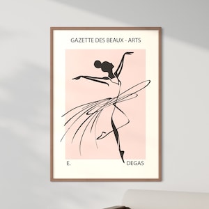 Ballet Poster, Ballet Illustration, Retro Ballet Art Print, Vintage Ballet Print, Edgar Degas Exhibition, HIGH QUALITY, Ballerina Wall Art