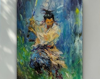 Giclée Poster, Miyamoto Musashi, Art Print, Japanese Samurai, Warrior, Print of Original Painting
