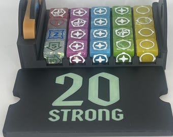 20 organizadores de inserciones que brillan en la oscuridad / bandeja de almacenamiento para juegos de mesa / soporte para dados