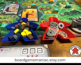 Bandejas para fichas de juegos de mesa impresas en 3D / Organizador de meeples apilables (juego de 4)