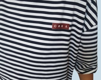 T-shirt oversize a righe stampate da donna