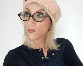 Sailor Hat cuadros Tartán, sombrero marinero cuadrille naranja , Handmade Gara Design