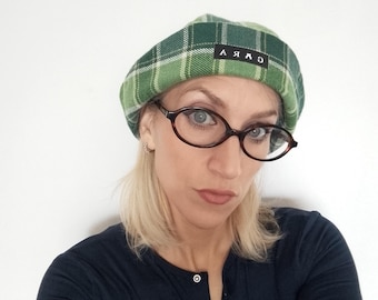 Sailor Hat, Gorro marinero, Tartán lana wool, sombrero marinero Cuadros cuadrille , Handmade Gara Design