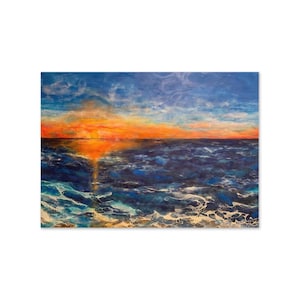 Coucher de soleil sur le lac Carte de vœux