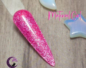 Material Girl: Bright Pink Glitter Dip Powder