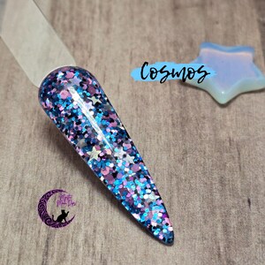 Cosmos - Dip Powder, Dip Powder for nails, Acrylic, pink, blue, silver
