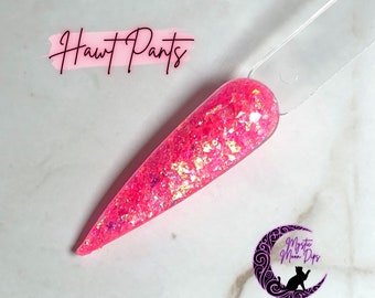Hawt Pants Vibrant Pink Glitter Acrylic Nail Dip Powder
