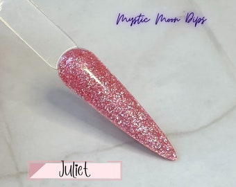 Juliet Shimmering Pink Glitter Acrylic Nail Dip Powder
