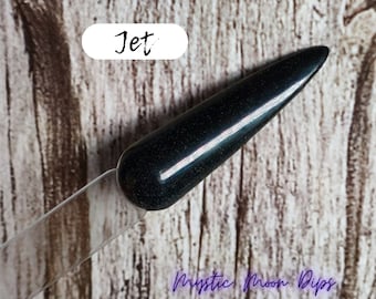 Jet Black Acrylic Nail Dip Powder: Manicure Nail Color