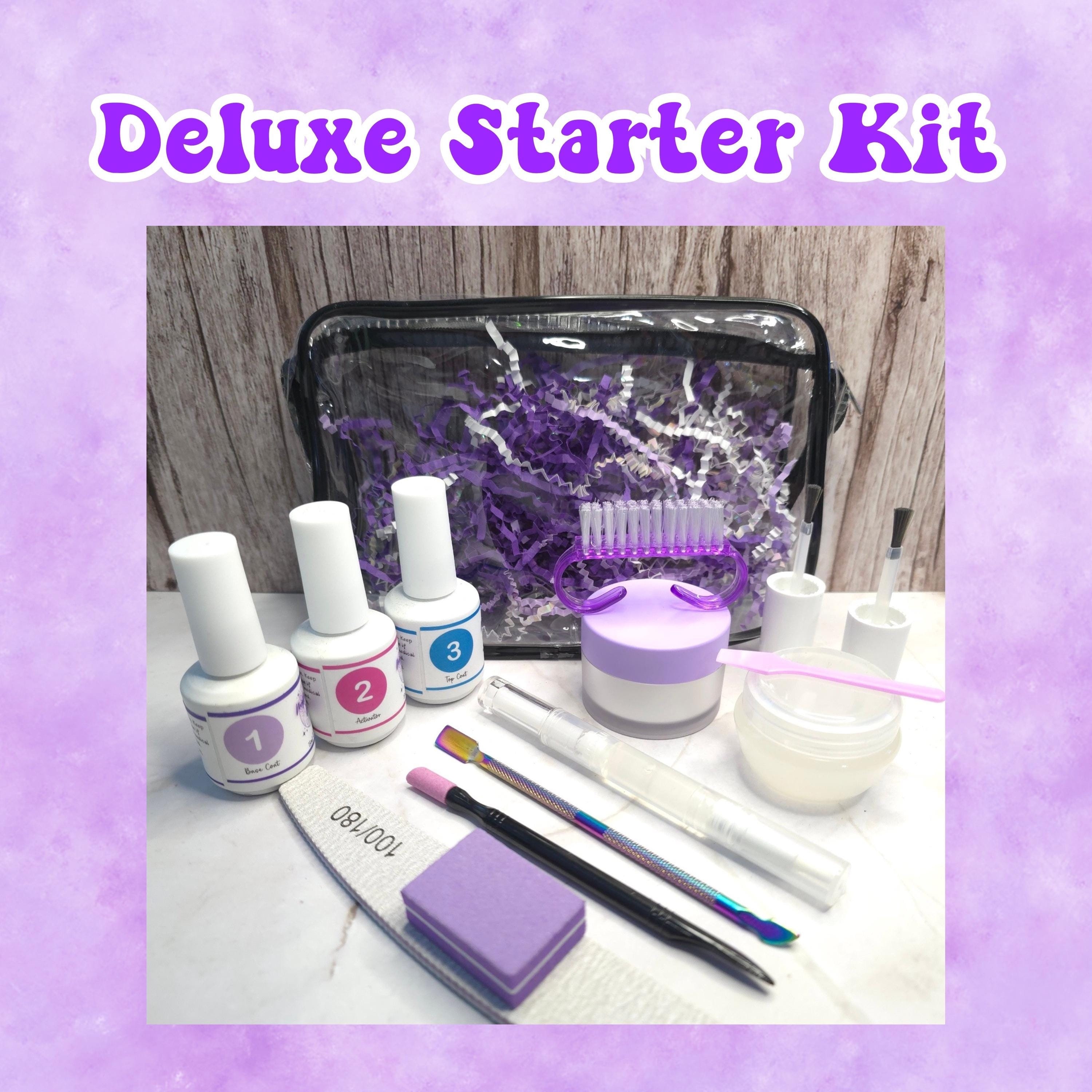 Deluxe Dip Powder Nail Starter Kit: Base, Activator, Top Coat