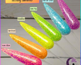 Sizzling Summer Collection - Dip Powder, Dip Powder for nails, Acrylic, rainbow, glitter, neon, bright