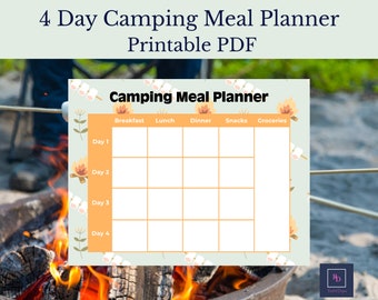Camping Menu Printable | Camping Meal Planner | Camping Menu Planner
