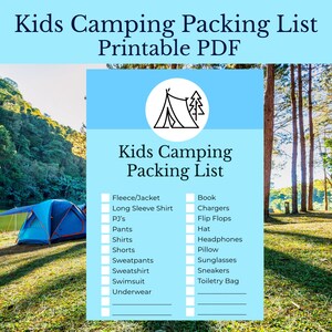Kinder Camping Packliste Printable | Camping Packliste