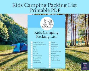 Kids Camping Packing List Printable | Camping Packing List