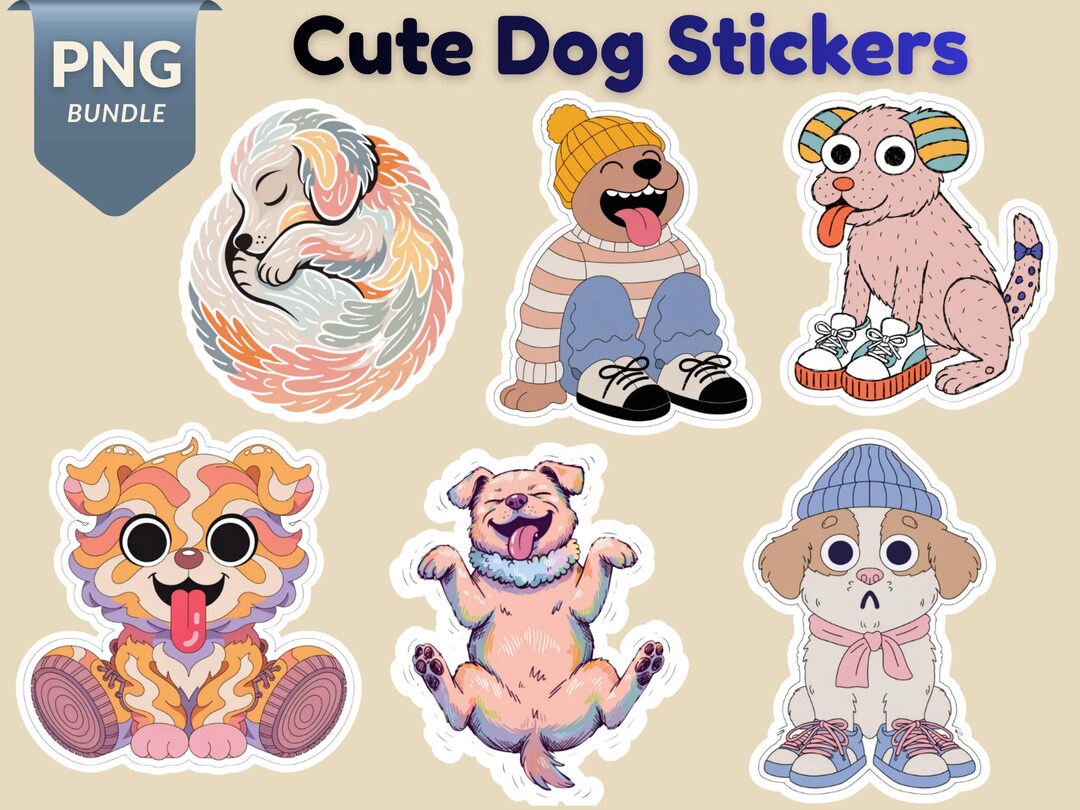 Kawaii Dog Sticker Pack 20pcs Printable, Cute Puppy Digital Stickers ...