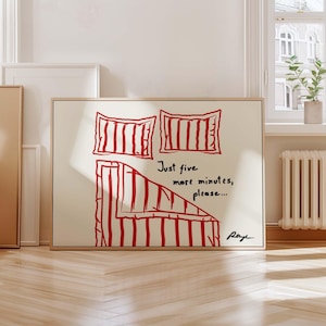 Bleib im Bett liegend Druck, gute Nacht Poster, süßes Schlafzimmer Bild, handgezeichnete Skizze, Mid Century Modern, Geschenk zur Hauseinweihung,