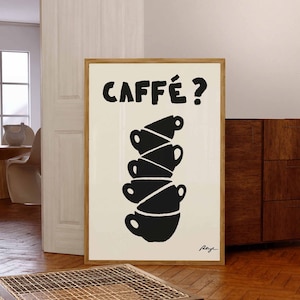 Caffe Wall Art Vintage Coffee Poster Retro Coffee Bar Decor Minimalistic Espresso Poster Print Modern Kitchen Wall Art Coffee Lover Gift