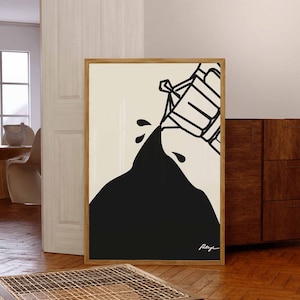 Caffe Poster Abstract Coffee Poster Vintage Coffee Print Handdrawn Espresso Art Modern Kitchen Wall Art Kitchen Print Coffee Lover Gift
