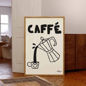 Coffee Wall Art Handdrawn Coffee Art Vintage Coffee Poster Kitchen Print Aesthetic Espresso Poster Modern Kitchen Wall Art Coffee Lover Gift