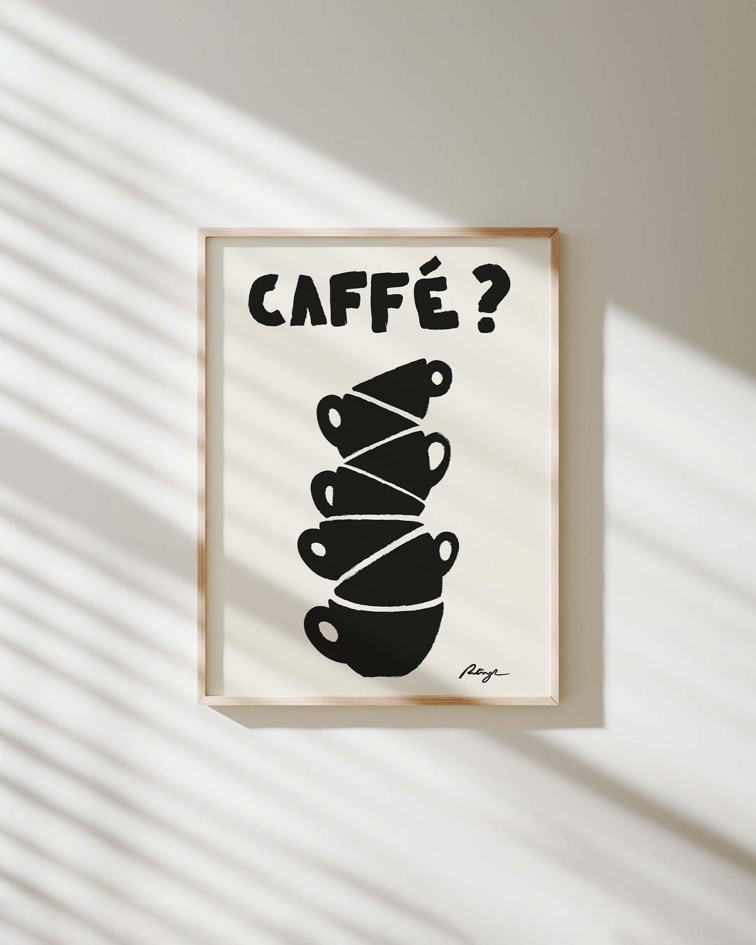 PRINTABLE Coffee Poster, Retro Drink Art, Modern Kitchen Wall Art, Mid ...