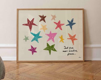 Rainbow Start Wall Art Horizontal, Funny Typography Poster, Gir Room Wall Print