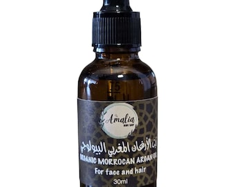 Organic Argan Oil 100% Cold Pressed for Face and Body Anti Aging 30ml