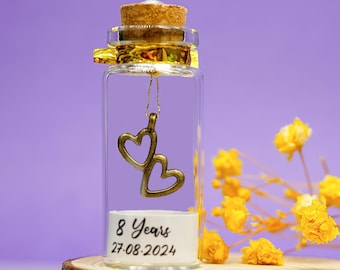 Personalised 8th / 19th Bronze Anniversary Tiny Keepsake Gift, 8 Years Married Husband Wife Couple
