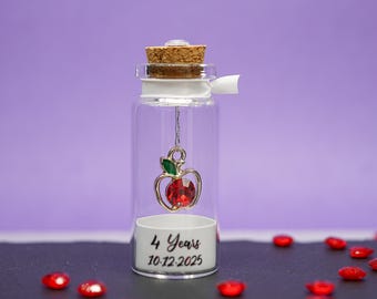 Personalised 4th Fruit Anniversary Tiny Gift: Card Alternative Husband Wife Couple