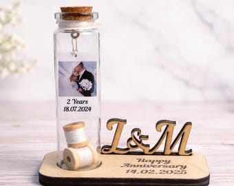 2nd Anniversary Cotton Gift Unique | Personalised Anniversary Keepsake for Him Her Couple