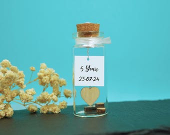 Personalised 5th Wood Anniversary Miniature Keepsake Gift - Card Alternative