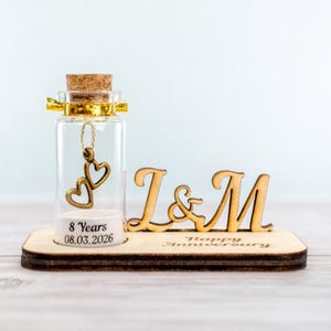 8th Anniversary Gift Bronze Personalised 8 Year Wedding Keepsake for Husband Wife Couple