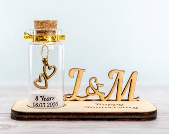 8th Anniversary Gift Bronze Personalised 8 Year Wedding Keepsake for Husband Wife Couple
