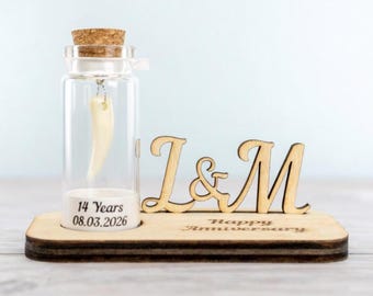 14th Ivory Anniversary Gift Personalised 14 Year Wedding Keepsake for Husband Wife Couple