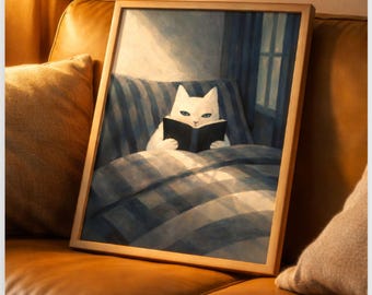Vintage Cat Poster, Aesthetic Cat Art Print, Funny Cat Wall Art, Cute Cat Decor, Printable Cat Poster, Cat Lover Gift