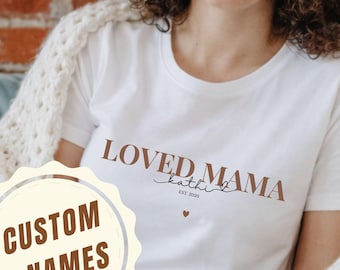 Personalized Mom Gift, Minimalist Mom Shirt, Custom Mama Tee, Personalized Gift for Mom, Mothers Day Gift, Trendy Mom Shirt, Natural Shirt