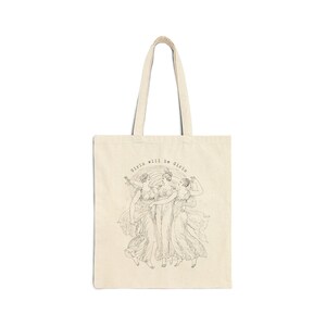 Sassy Girls Club Tote Bag | Feminist Tote Bag | Aesthetic Book Tote | Girl Power Bag | Vintage Art Tote | Cute canvas tote bag image 11