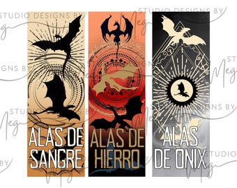 Fourth Wing Bookmarks Including Onyx Storm in SPANISH - Digital Download