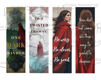One Dark Window and Two Twisted Crowns Bookmarks - Digital Download