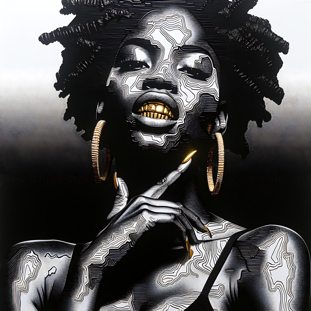 Golden Beats: Portraits of Hip Hop Culture | Wall Art | AI Generated ...