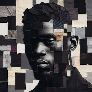 Stitches of the Soul | Wall Art | AI Generated | African American |Printable Download | Inspired by Bisa Butler |Black Art |Unique Home Deco