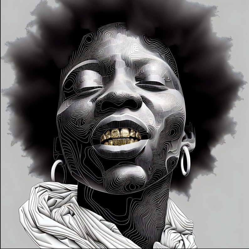 Golden Beats: Portraits of Hip Hop Culture | Wall Art | AI Generated ...