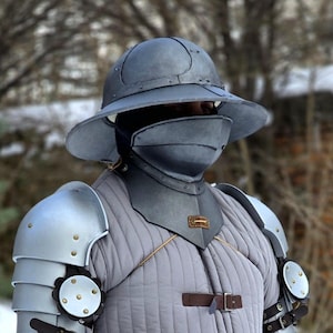 EVA Foam ARMOR Set — 1450s Style Kettle Hat & Reinforced Bevor, Handcrafted Cosplay Prop