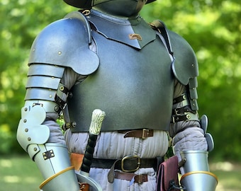 Handcrafted Medieval Armor | Finished Eva Foam Cuirass Helmet and Pauldrons Set | Custom LARP Gear