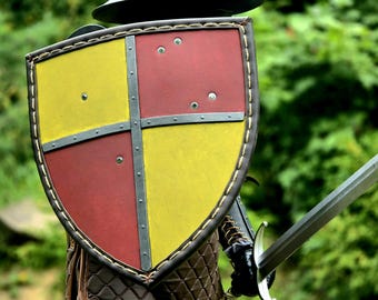 Handcrafted Medieval Heater Shield Prop | Custom Cosplay & LARP Knight Shield