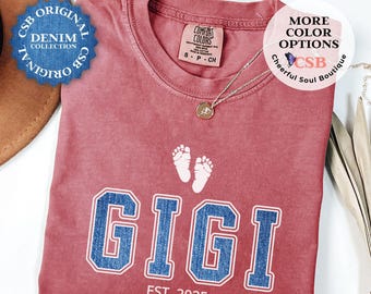 Custom Gigi Comfort Colors Shirt: New Grandma Gift